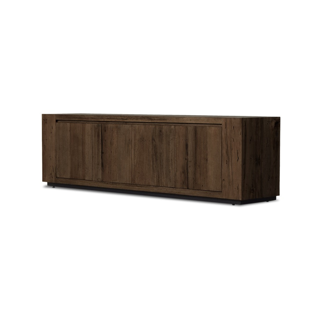 Four Hands Abaso Media Console - Ebony Rustic Wormwood Oak