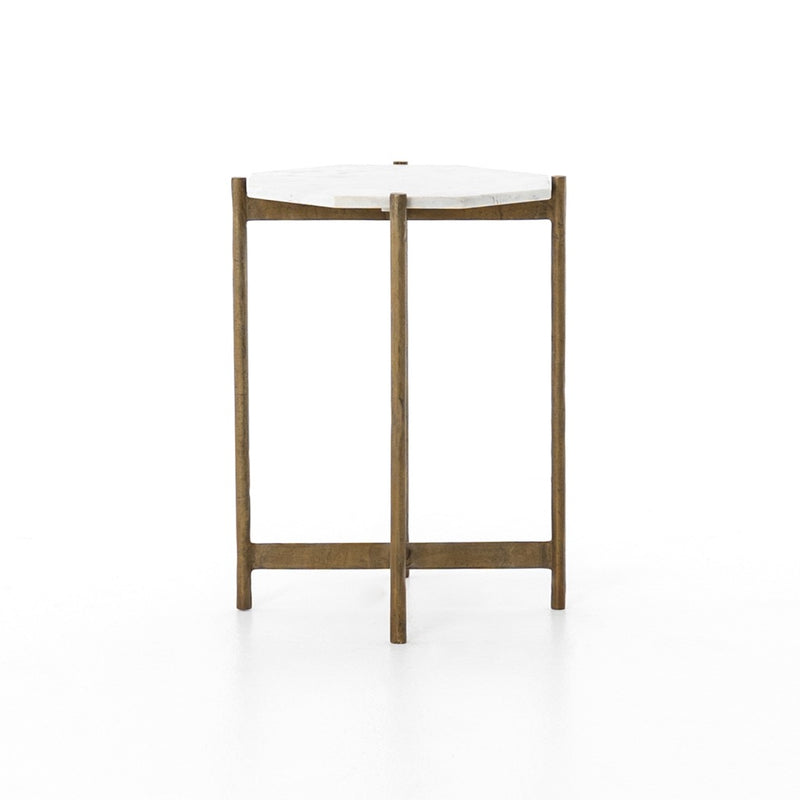 Adair Side Table Raw Brass Side View IMAR-68A