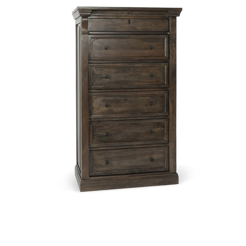 mango wood dresser Adelaide Six-Drawer Mango Wood Chest Dresser in Cocoa Brown Classic Home