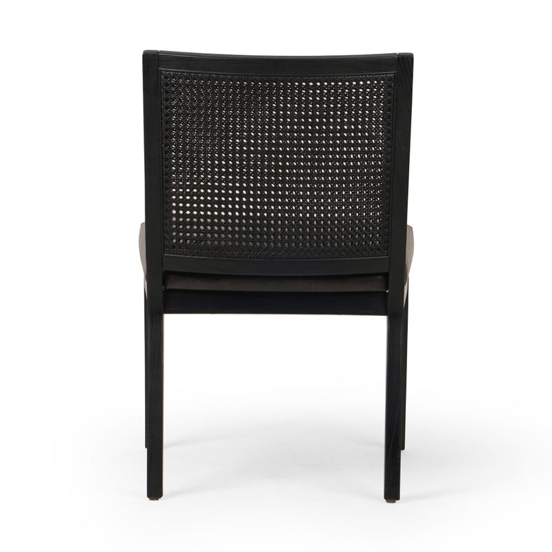 Antonia Cane Armless Dining Chair Sonoma Black Back View Four Hands