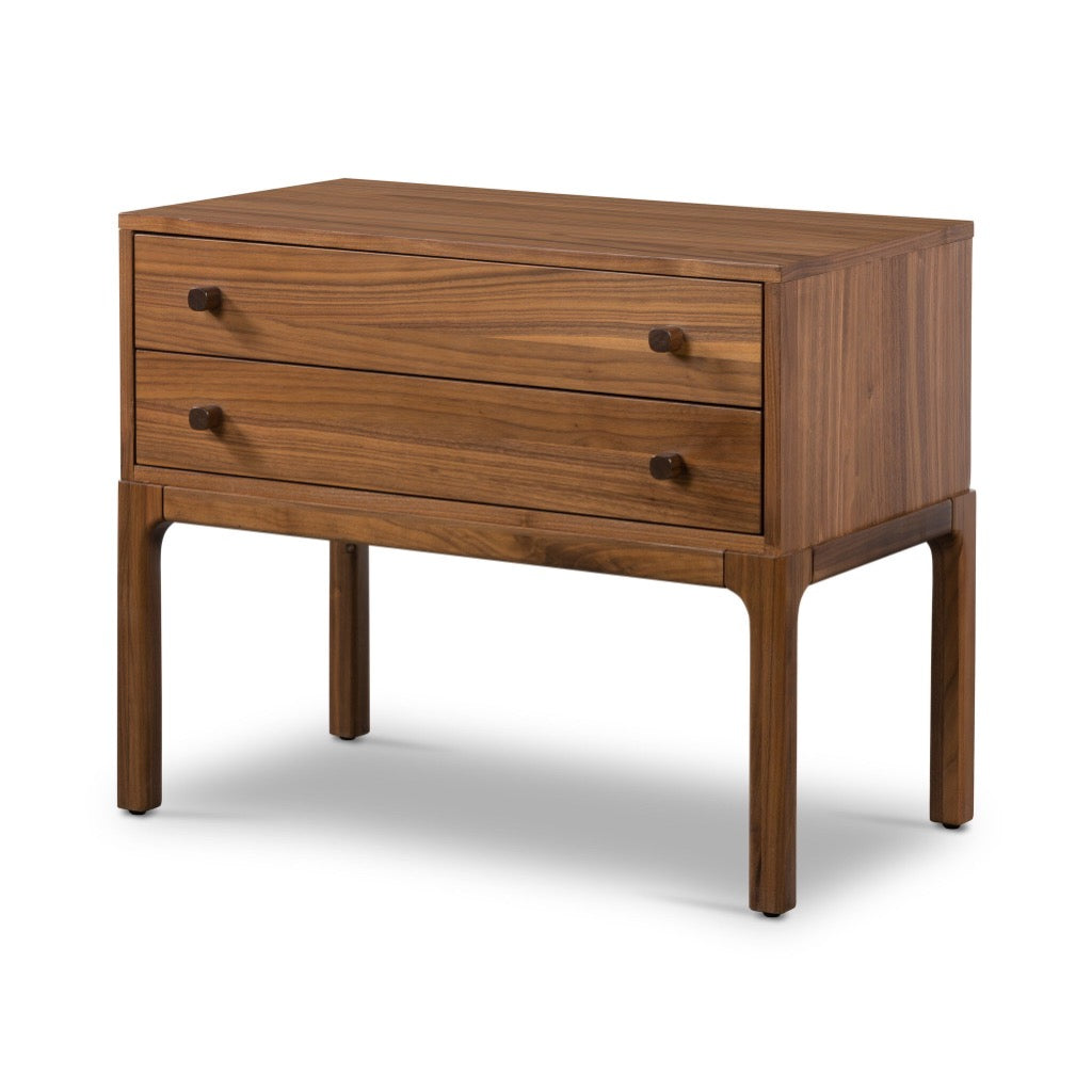 ア*ル様 ウッドスタンド（Walnut製）四角300×180㎜ (高：280㎜) Four Hands Arturo Nightstand - Natural Walnut Veneer