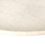 Four Hands Belle Oval Dining Table Cream Marble Rounded Edge Detail