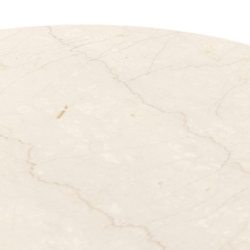 Belle Oval Dining Table Cream Marble Detail Four Hands