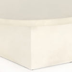 Four Hands Bowman Outdoor Coffee Table White Concrete Rounded Tabletop Detail