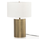 Cameron Table Lamp Light Antique Brass Front View with Cord 106309-007