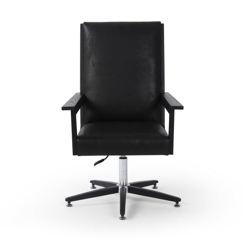 Carla Executive Desk Chair Heirloom Black Front View Four Hands