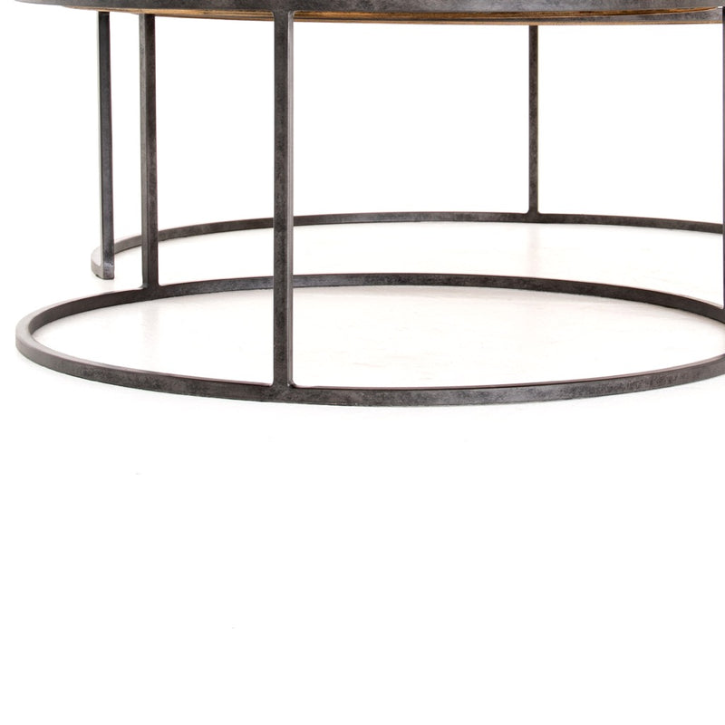 Catalina Nesting Coffee Table Antique Copper Clad Iron Base
