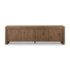 Chalmers Media Console Weathered Oak Veneer Front Facing View Four Hands
