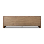 Chalmers Media Console Weathered Oak Veneer Back View Four Hands