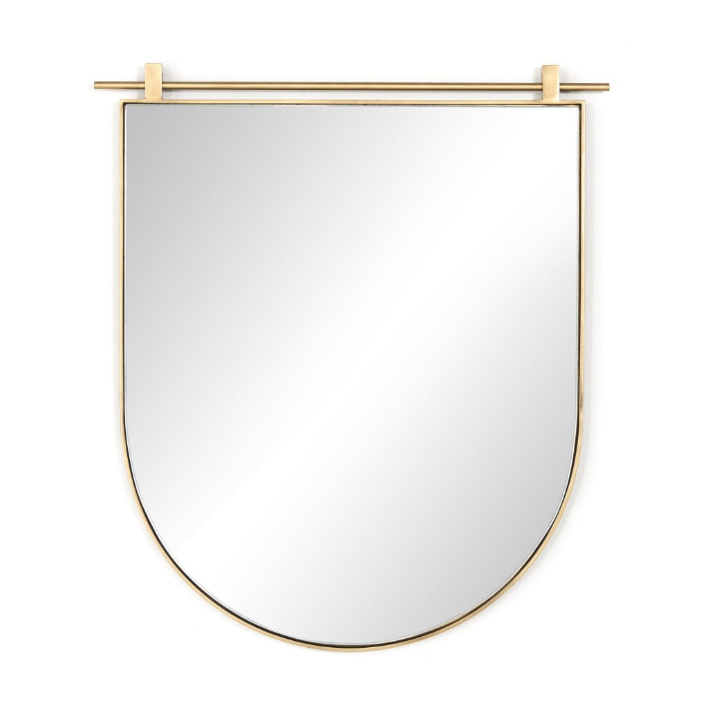 Chico Small Arch Mirror Antique Brass Front View Four Hands