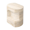 Clementine End Table Textured Sandy Grey Angled View 240100-002