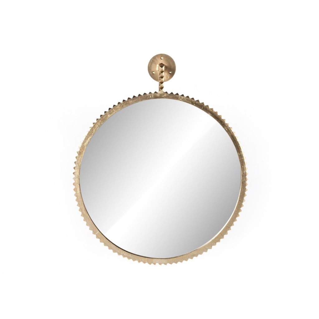 Cru Large Mirror Aged Gold Front View Four Hands