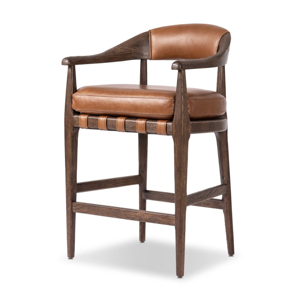 Assist Stool ブラウン 木製 Four Hands Dane Stool - Sonoma Chestnut