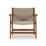 Delano Outdoor Chair Natural Teak Ivory Rope Front View 106965-006