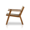 Delano Outdoor Chair Natural Teak Ivory Rope Side View Four Hands
