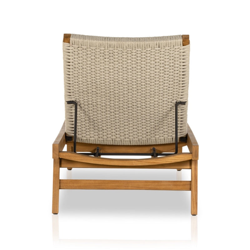 Delano Outdoor Chaise Ivory Rope Back View 226919-003