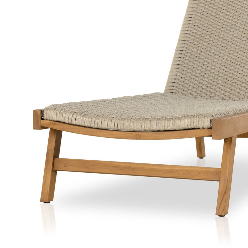 Delano Outdoor Chaise Ivory Rope Teak Legs Four Hands