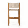 Delano Outdoor Stool Natural Teak Ivory Rope Back View Four Hands