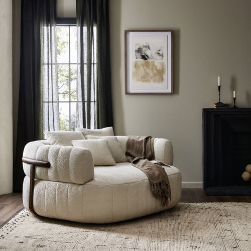 Doss Media Lounger Altro Snow Staged View in Living Room Four Hands