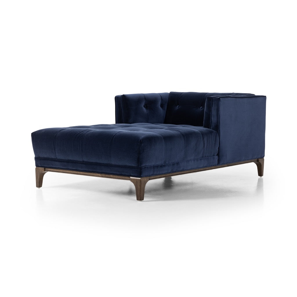 Dylan Chaise Sapphire Navy Angled View Four Hands
