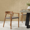 Elva Outdoor Dining Chair Natural Teak Staged View Four Hands