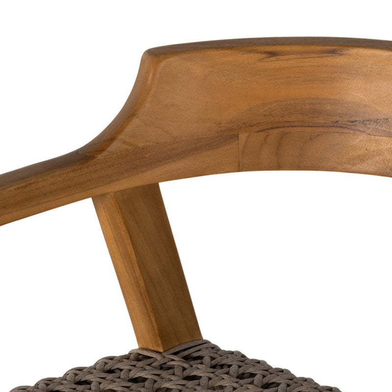 Elva Outdoor Dining Chair Natural Teak Backseat Frame Detail Four Hands