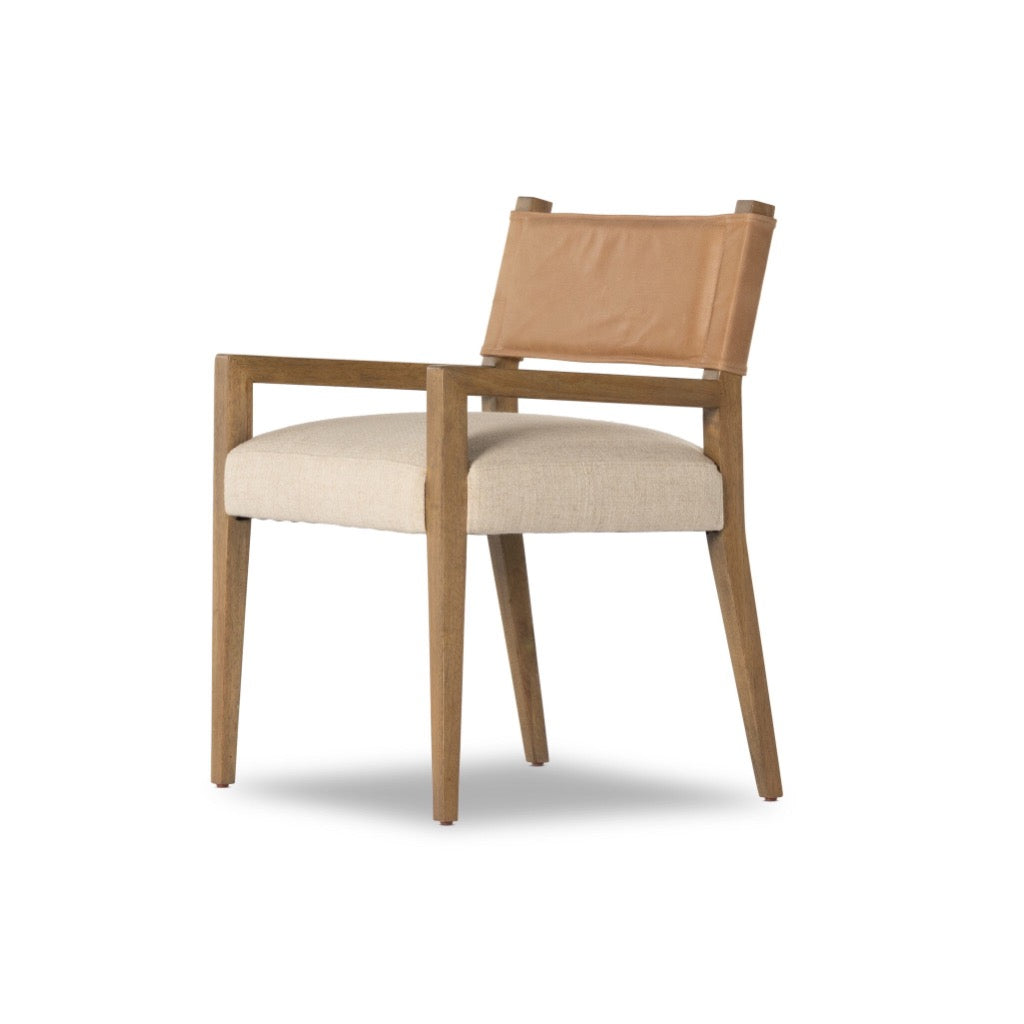 Ferris Dining Armchair Winchester Beige Angled View 236325-002