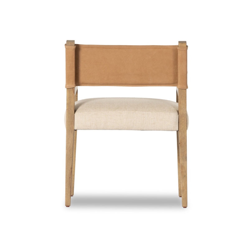Ferris Dining Armchair Winchester Beige Back View Four Hands
