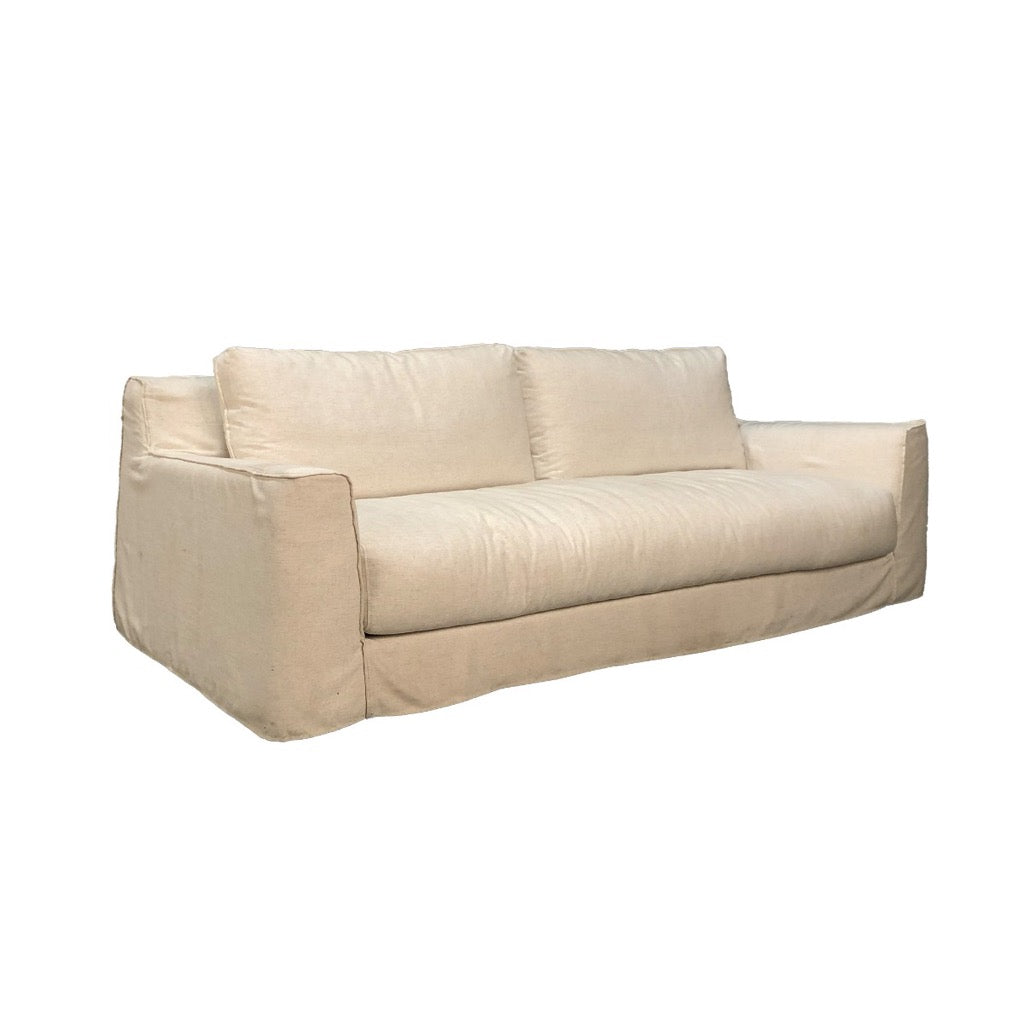 HTD Palladium Sofa - White Linen Slipcover – Artesanos Design Collection