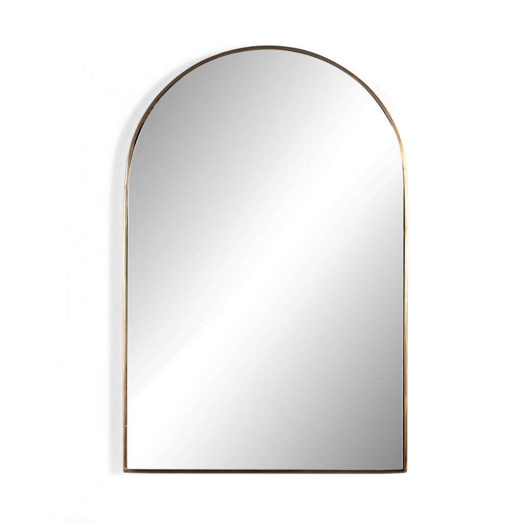 Georgina Small Mirror Polished Brass Front Facing View Four Hands
