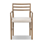 Glenmore Dining Arm Chair Smoked Oak Front View Four Hands