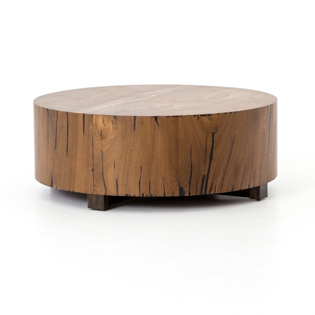 Hudson Round Coffee Table Natural Yukas Front View UWES-103A