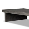 Huesca Outdoor Coffee Table Distressed Graphite Concrete Tabletop Edge Four Hands