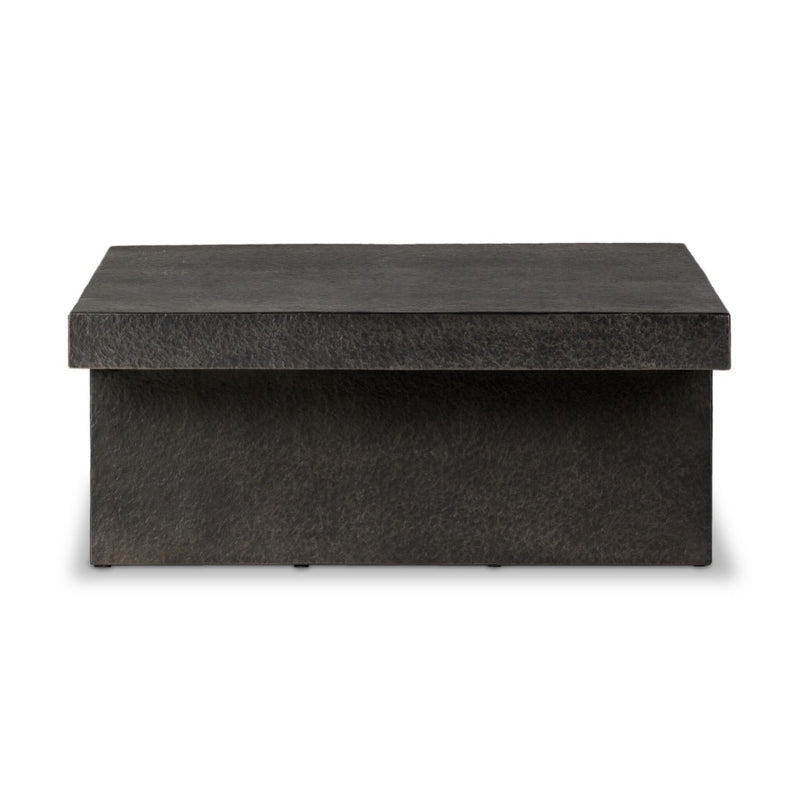 Huesca Outdoor Coffee Table Distressed Graphite Concrete Side View 241080-001
