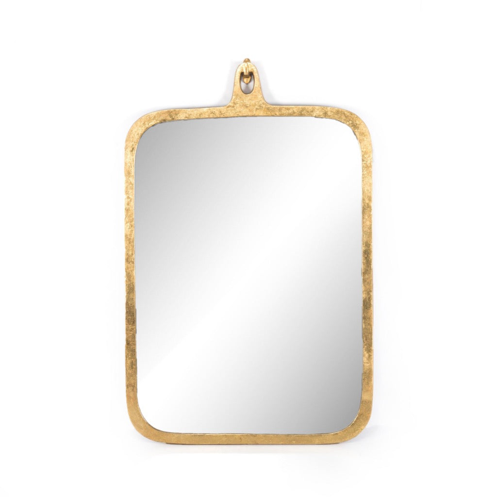 Hyde Large Mirror Gold Leaf Aluminium Front View IASR-067A