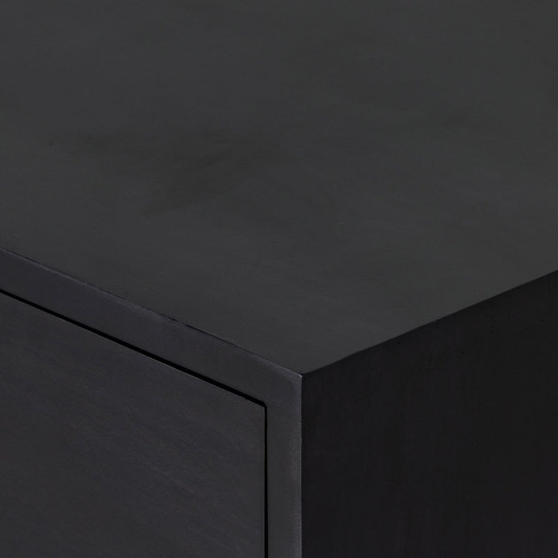 Isador Nightstand Black Wash Poplar Front Corner Detail Four Hands