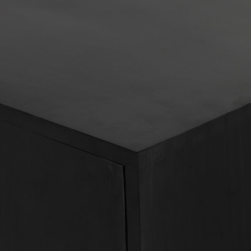 Isador Sideboard Black Wash Poplar Wood Corner Detail Four Hands
