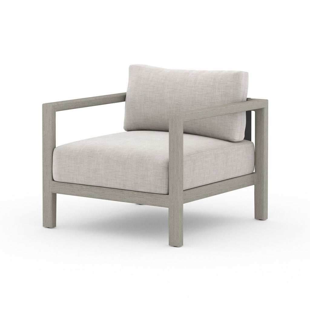 Sonoma Outdoor Chair Venao Grey Angled View Four Hands