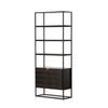 Kelby Bookcase Gunmetal Angled View Four Hands