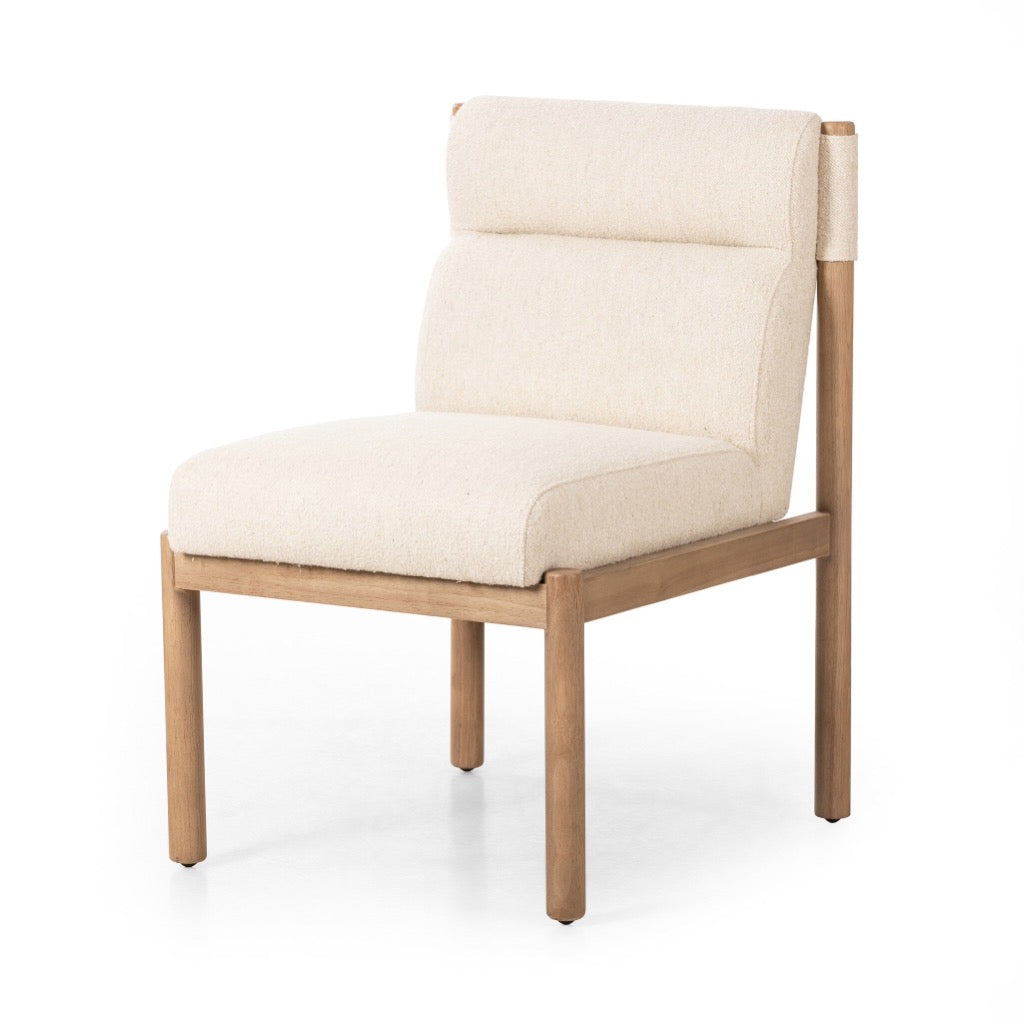 Kiano Dining Chair Charter Oatmeal Angled View Four Hands