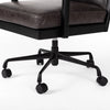 Four Hands Lacey Desk Chair Brushed Ebony Swivel Base