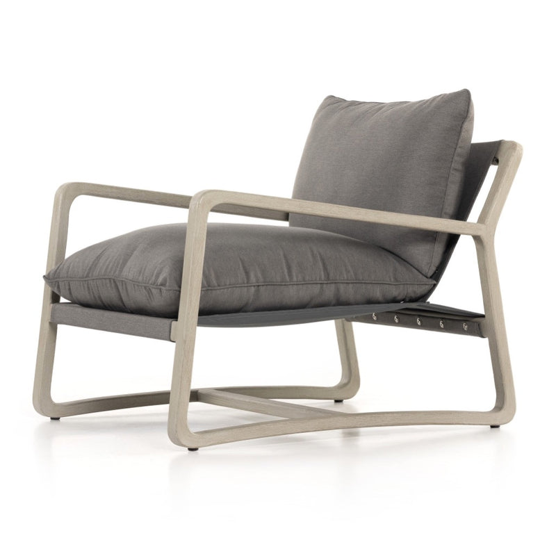 Lane Outdoor Chair Venao Charcoal Side Angled View 107006-003