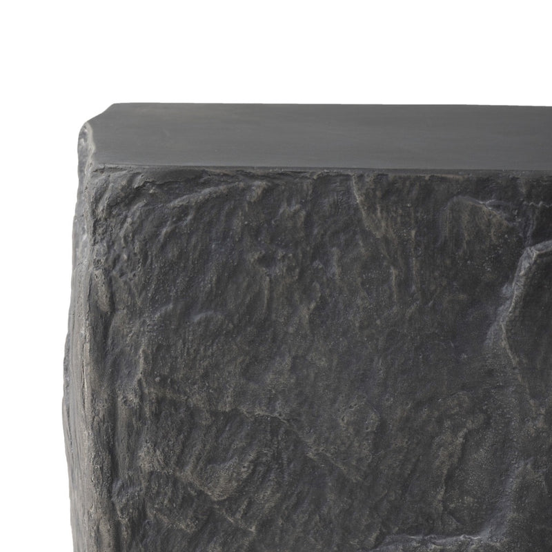 Lucius End Table Black Concrete Textured Sides 240098-001