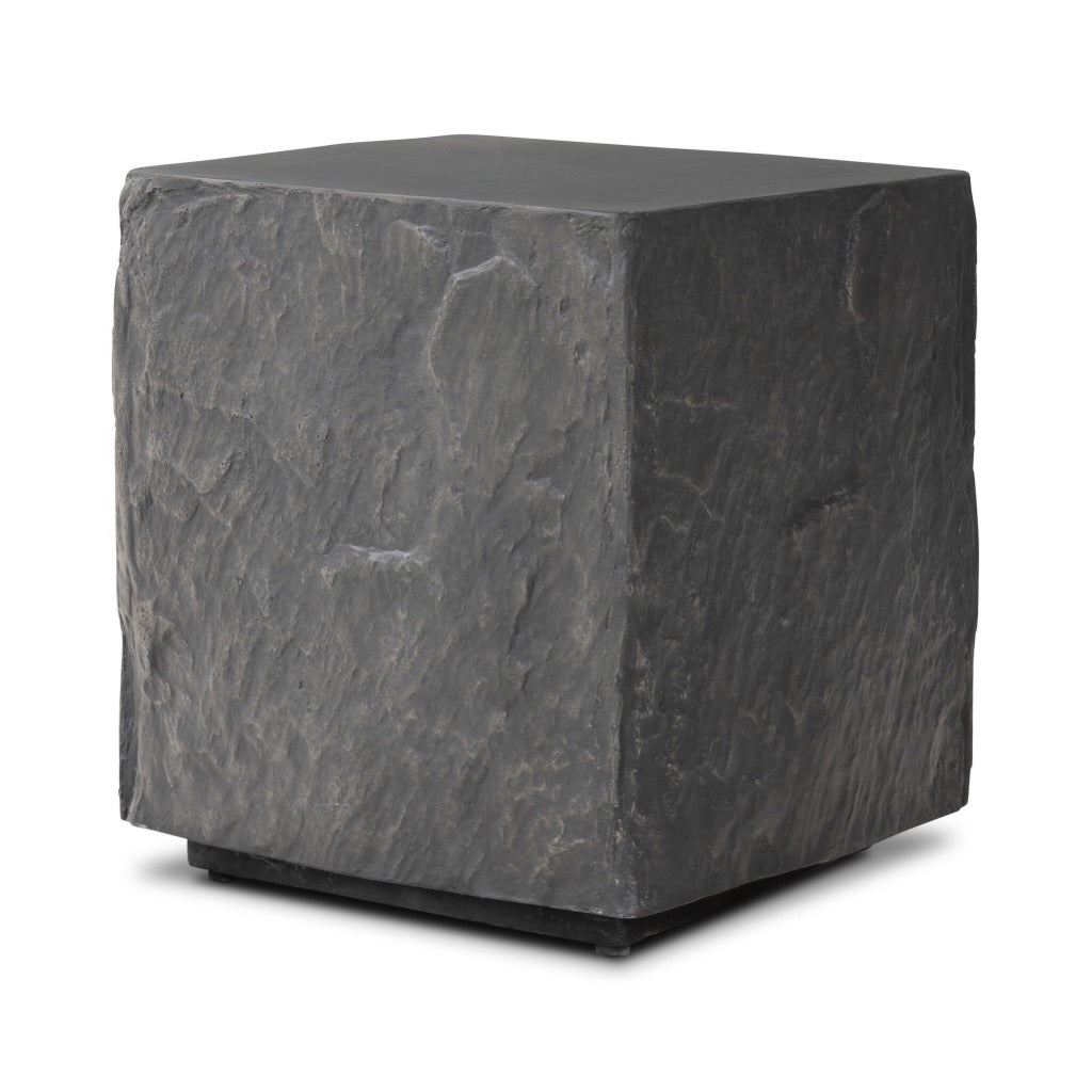 Lucius End Table Smooth Black Concrete Angled View 240098-001