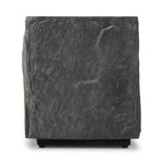 Lucius End Table Smooth Black Concrete Side View Four Hands