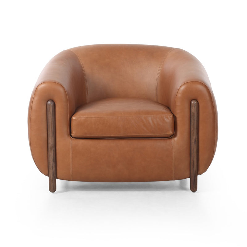 Lyla Chair Valencia Camel Front Facing View Four Hands