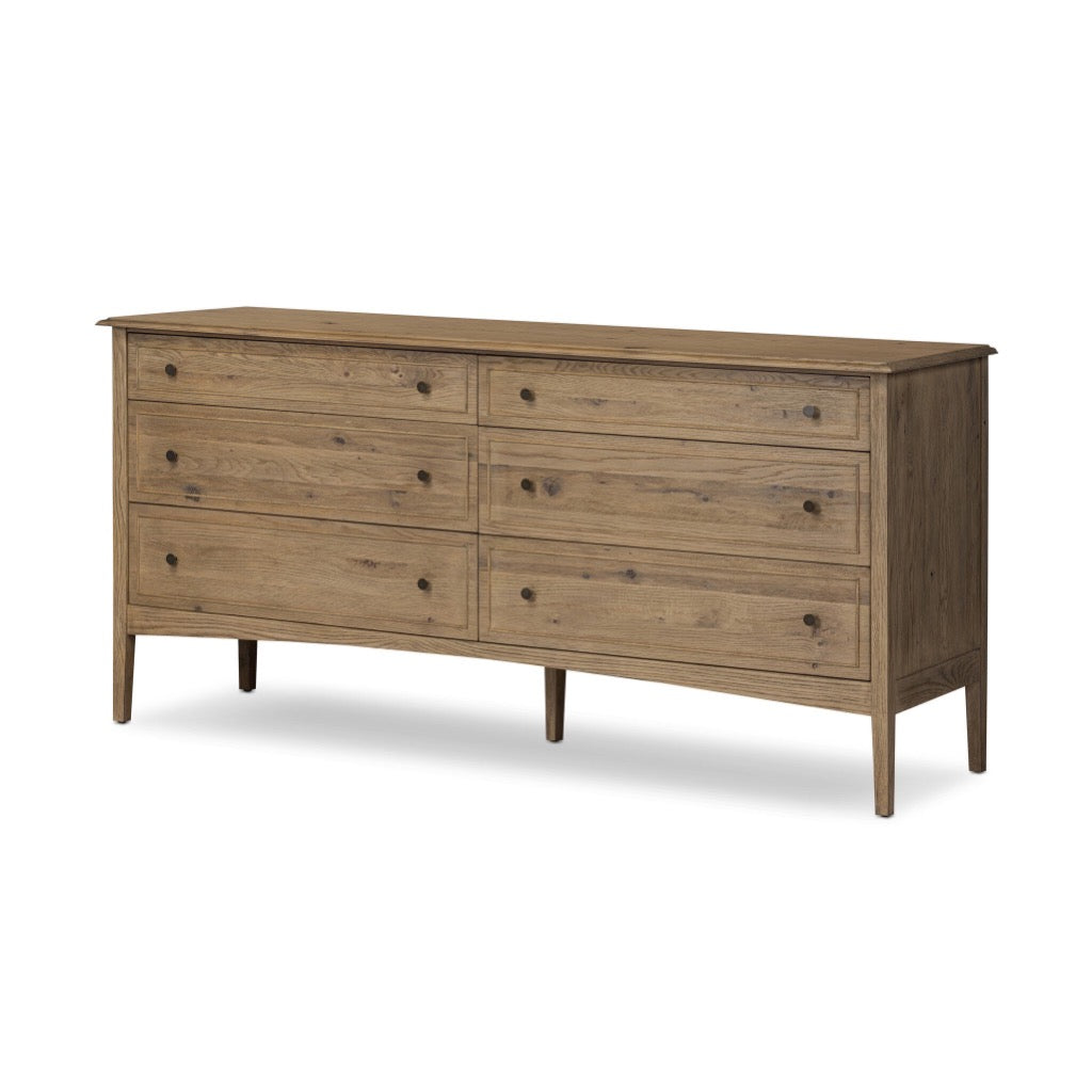 Four Hands Maggie 6 Drawer Dresser - Aged Smoked Oak Resawn
