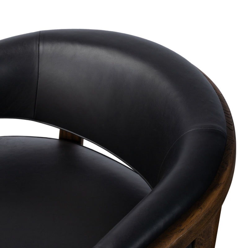 Four Hands Marci Chair Carson Black Curved Backrest