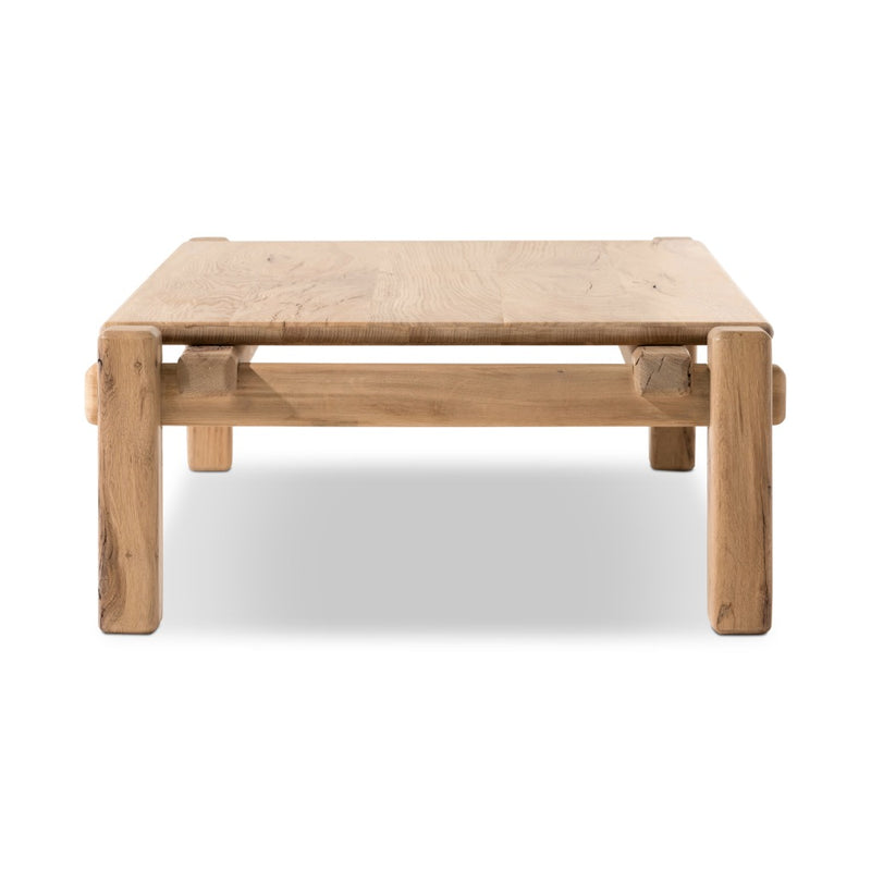 Marcia Large Coffee Table Natural Reclaimed French Oak Side View 242145-001