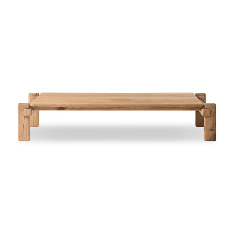 Thomas Bina Four Hands Marcia Large Coffee Table Natural Reclaimed French Oak Front Facing View